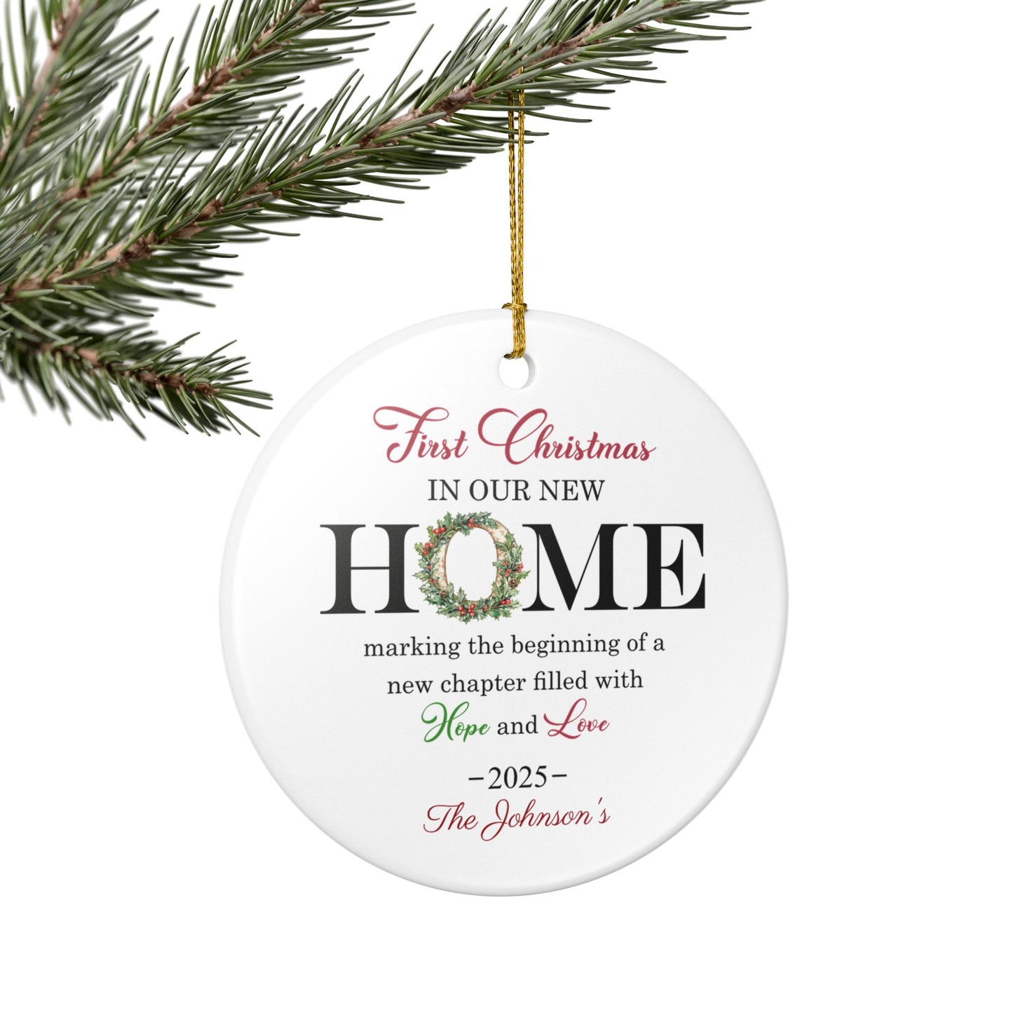 Personalized First Christmas Home Ornament, Gift for New Homeowners, Holiday Decoration for Family, Keepsake for Christmas 2025