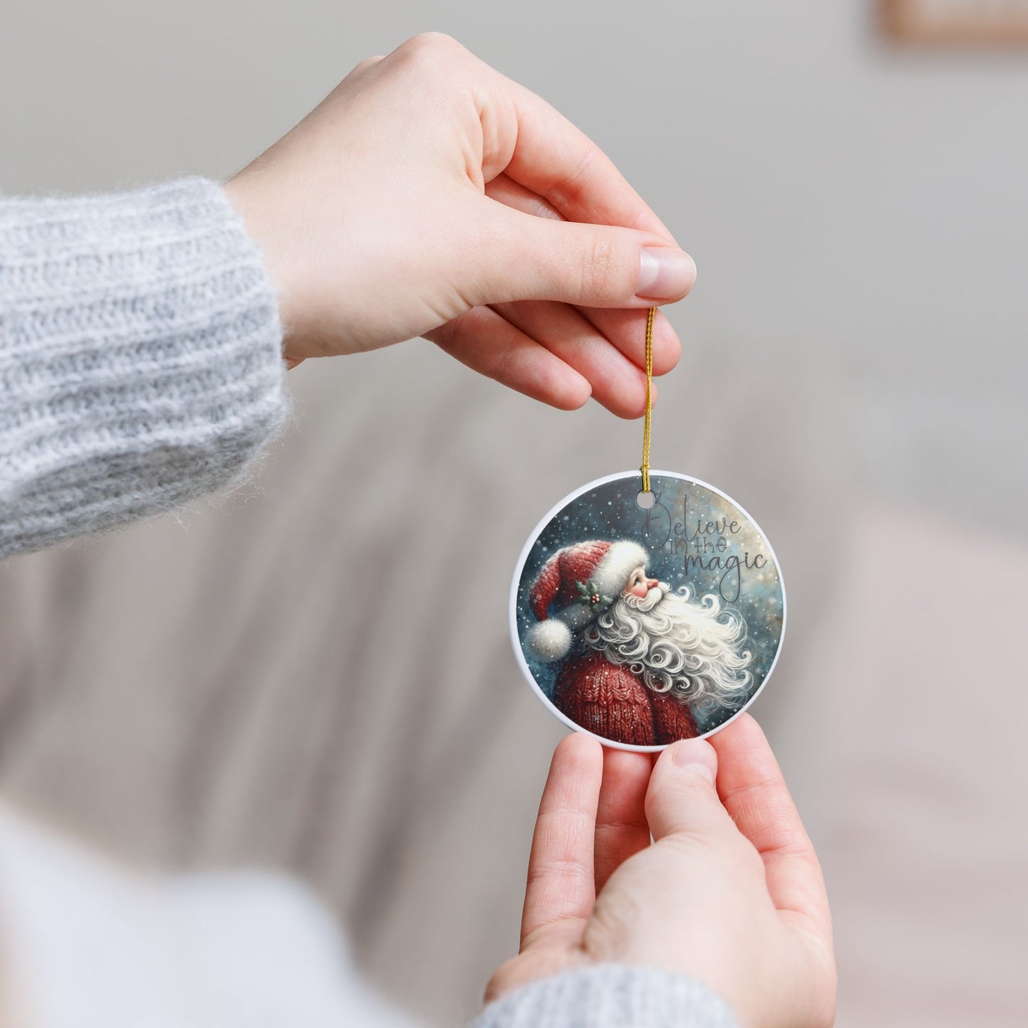 Believe in the Magic Santa Ornament, Nostalgic Christmas Keepsake