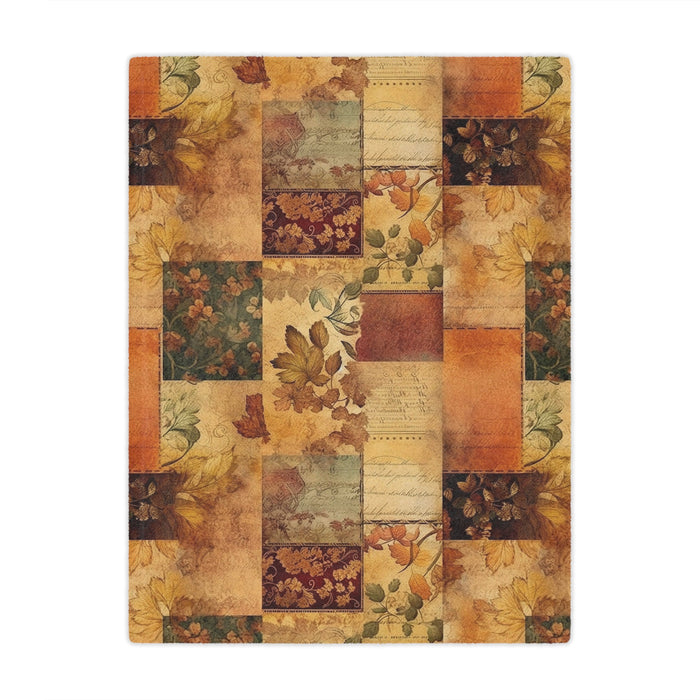 Cozy Fall Vintage Patchwork Blanket, Soft utumn Snuggle Throw