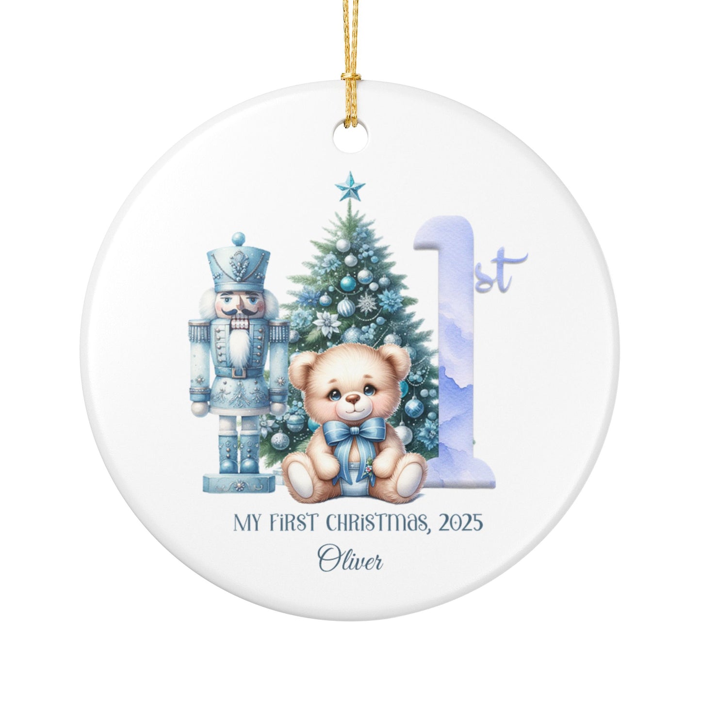 Personalized Baby First Christmas Ornament, Baby Boy First Christmas, Keepsake Ornament, 2025 Christmas Gift