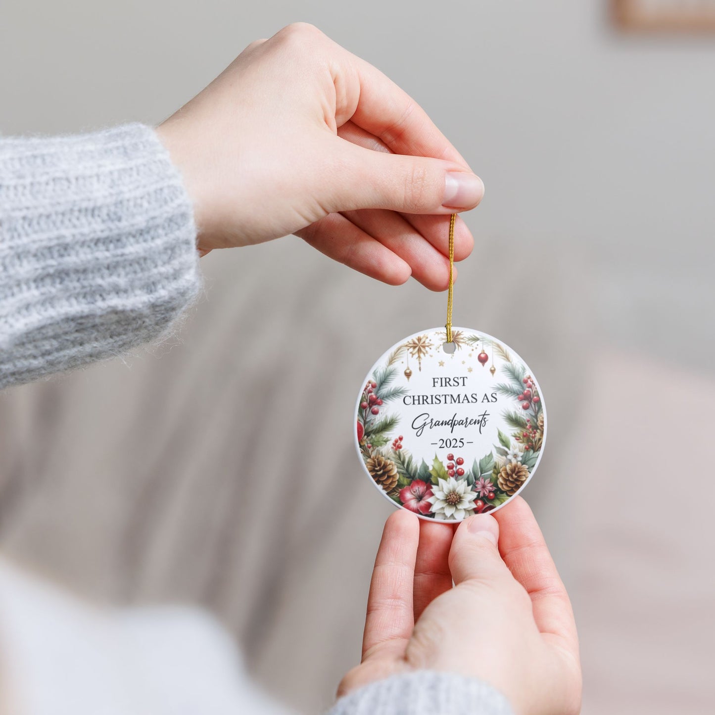 First Christmas as Grandparents Ornament 2025, Holiday Keepsake