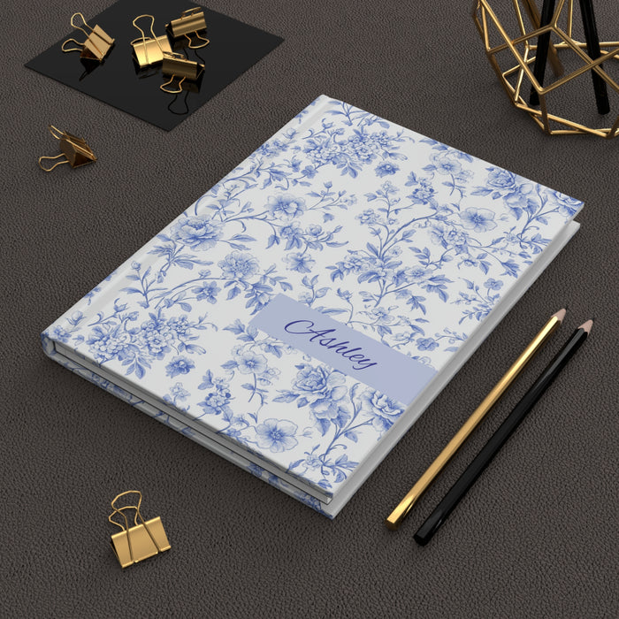 Personalized French Toile Hardcover Journal, Customizable Journal for Writing, Gift for Writers