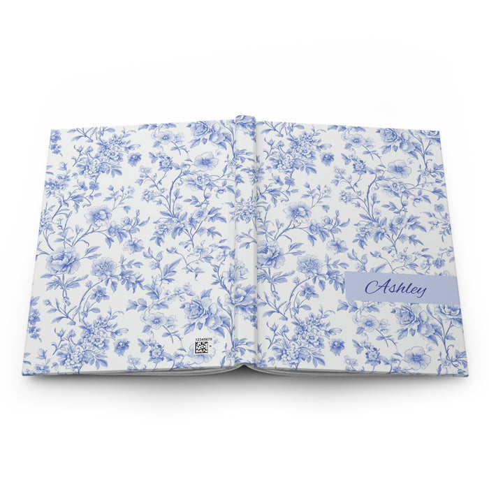 Personalized French Toile Hardcover Journal, Customizable Journal for Writing, Gift for Writers