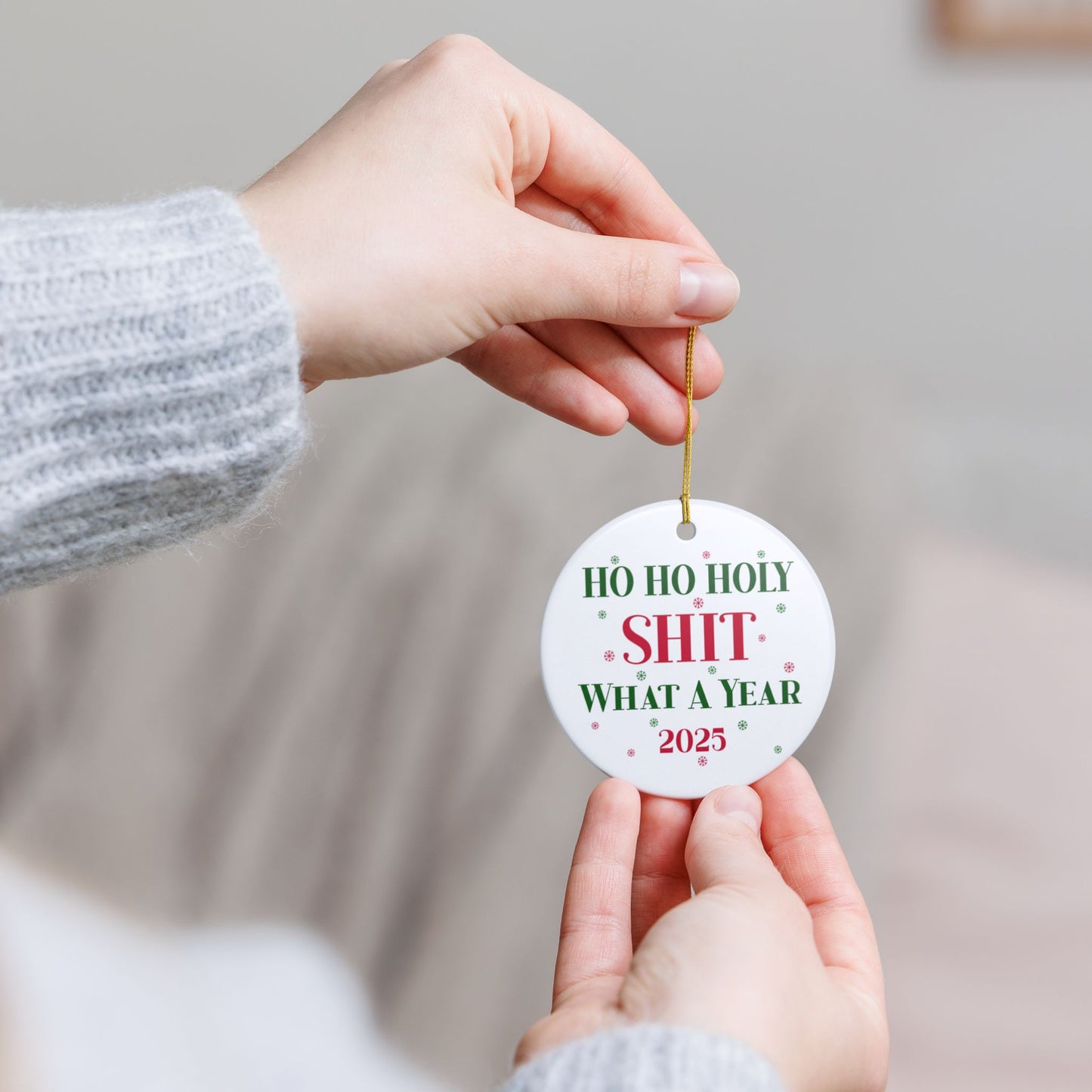 Ho Ho Holy Sh*t What a Year 2025 Ornament, Funny Christmas Gift