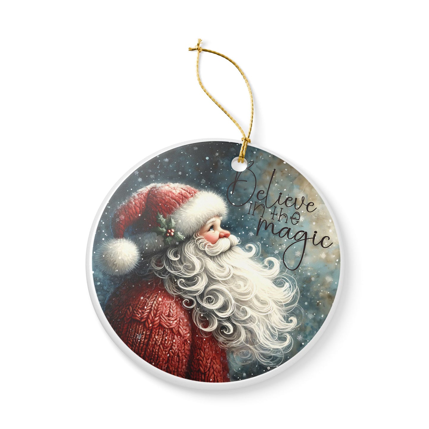 Believe in the Magic Santa Ornament, Nostalgic Christmas Keepsake