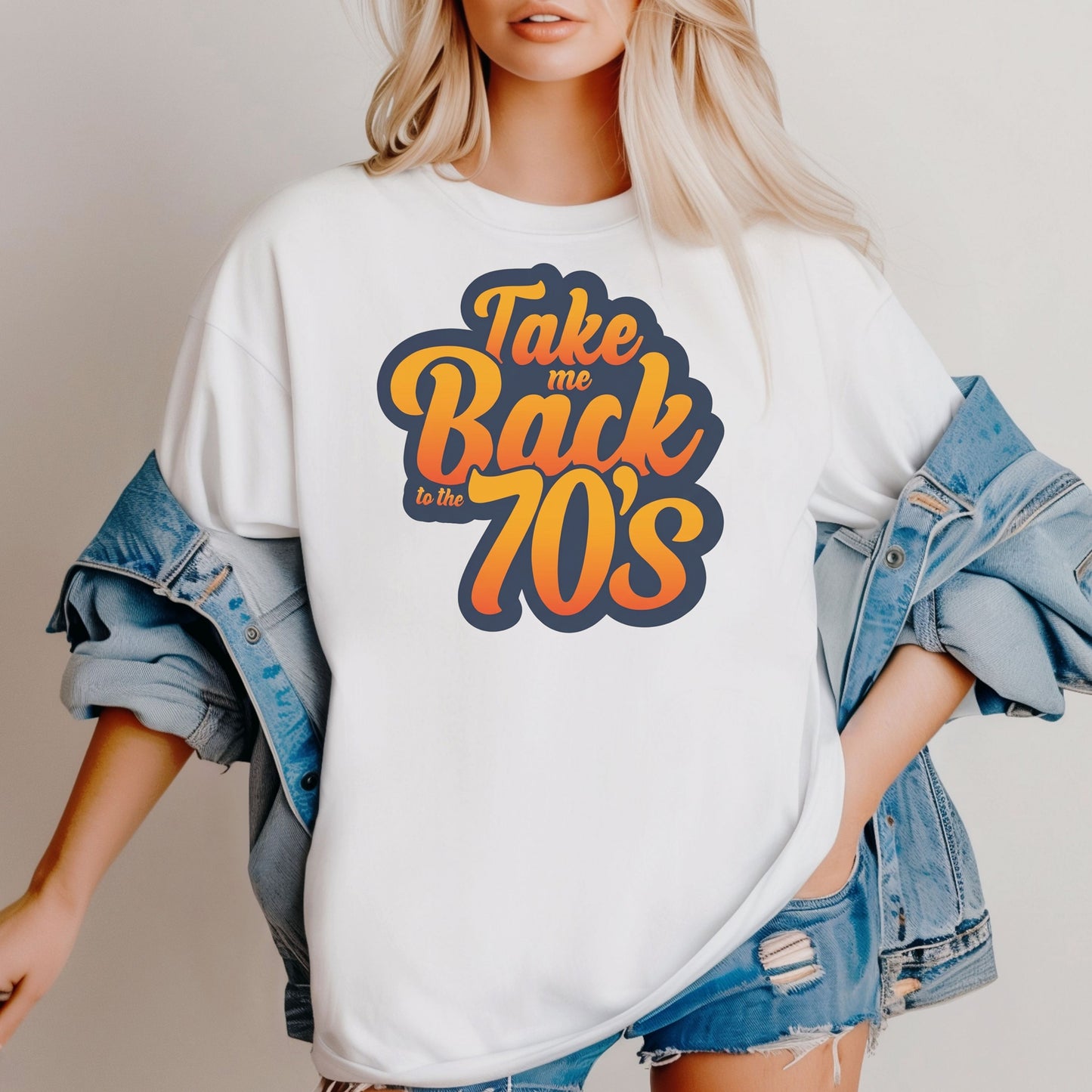 Take Me Back Tee, Retro 70s TShirt, Vintage Typography, Graphic Aesthetic Gift, Disco Style Nostalgia Design