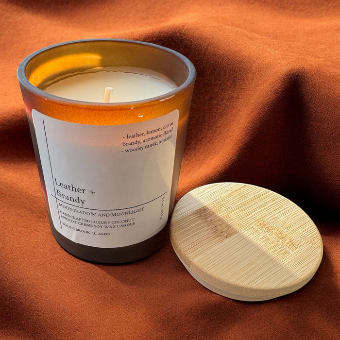 Leather & Brandy Candle, Bold & Sophisticated Scent