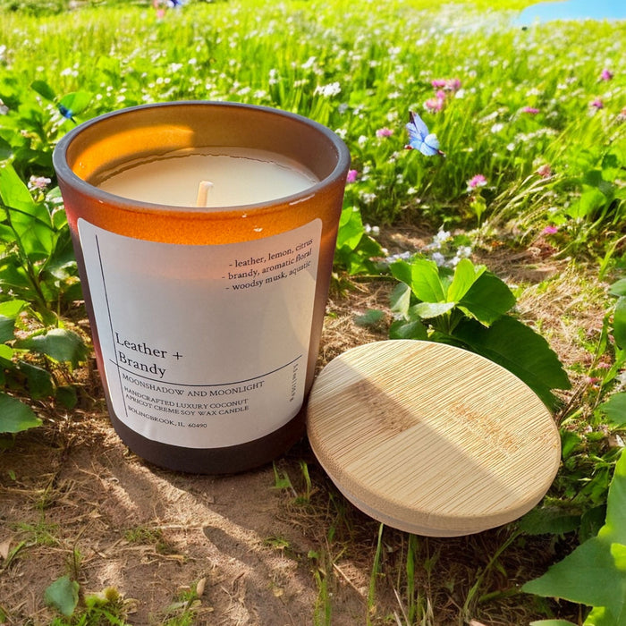 Leather & Brandy Candle, Bold & Sophisticated Scent