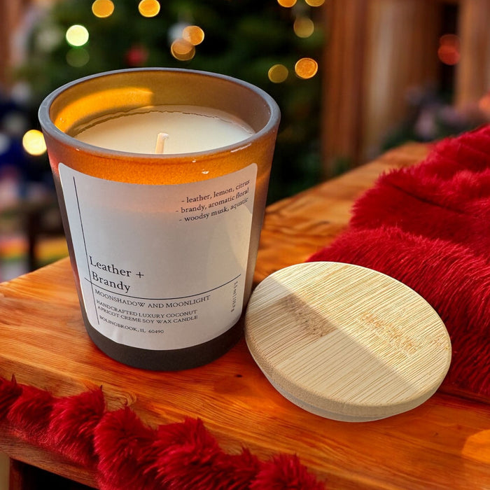 Leather & Brandy Candle, Bold & Sophisticated Scent