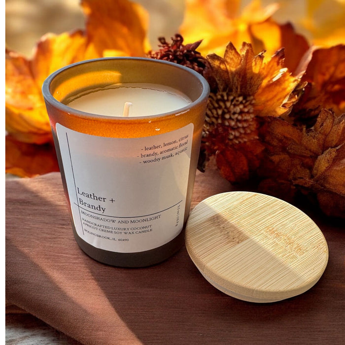 Leather & Brandy Candle, Bold & Sophisticated Scent