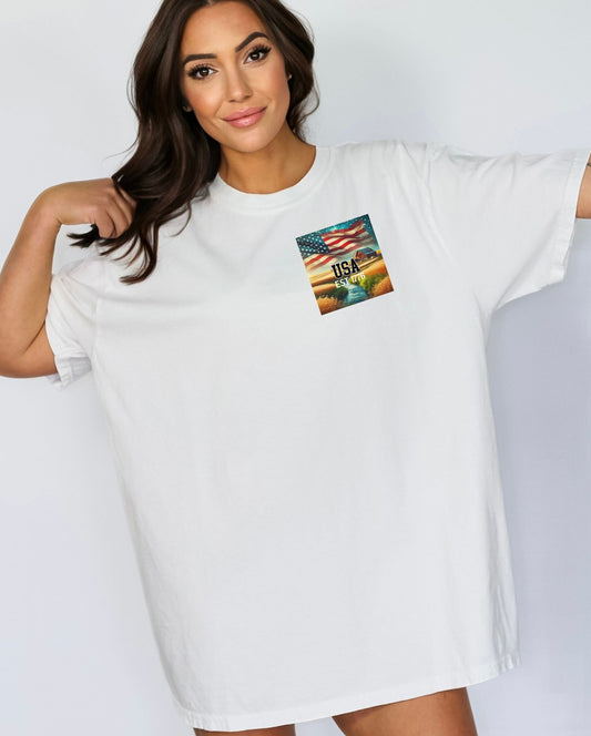 American Farmland Patriotic Pocket Tee - White