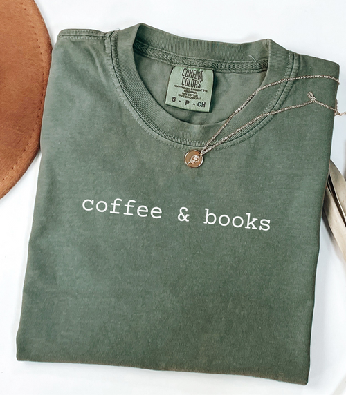 coffee & books tshirt - Hemp