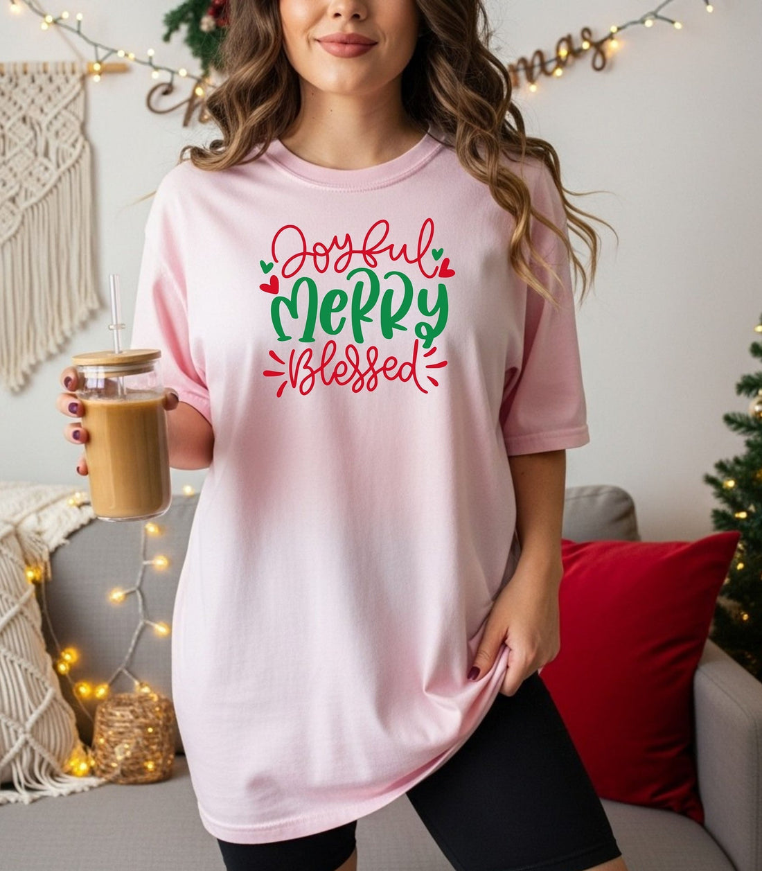 Joyful Merry Blessed T-Shirt - Blossom