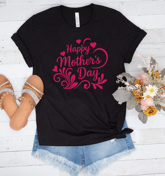 Happy Mothers Day TShirt - Black