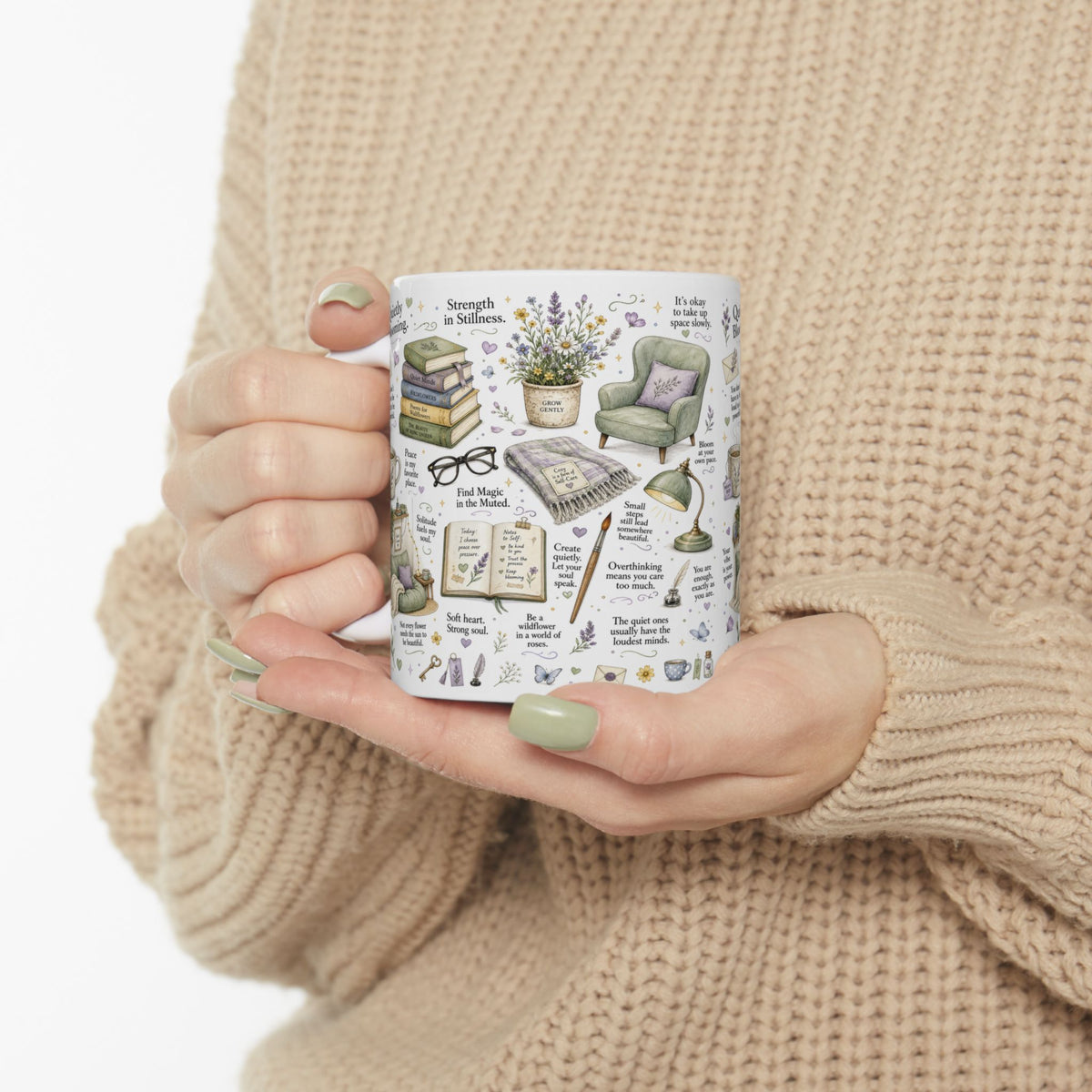 Quietly Blooming Mug, Introvert Self-Care & Slow Living Design