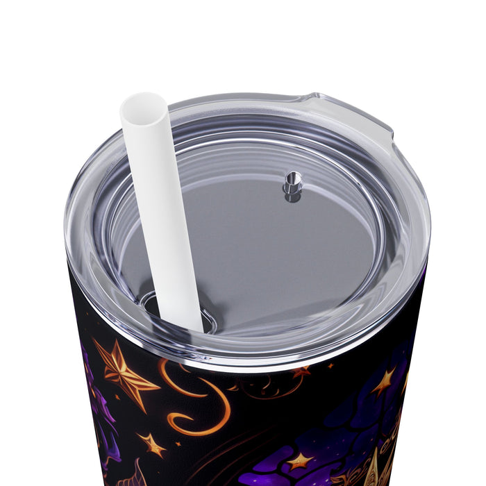 Stained Glass Witchy Vibe Tumbler – 20 oz Mystical Moonlight Skinny Cup