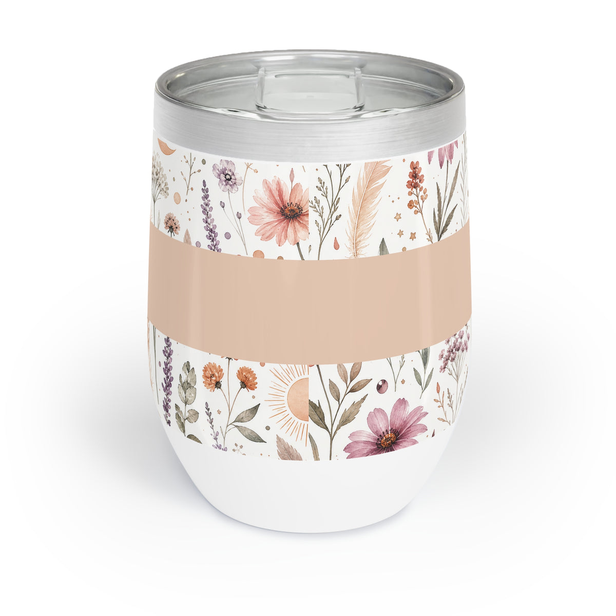 Personalized Boho Wildflower Wine Tumbler