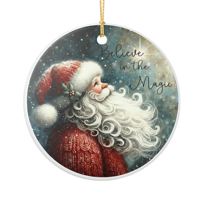 Believe in the Magic Santa Ornament, Nostalgic Christmas Keepsake