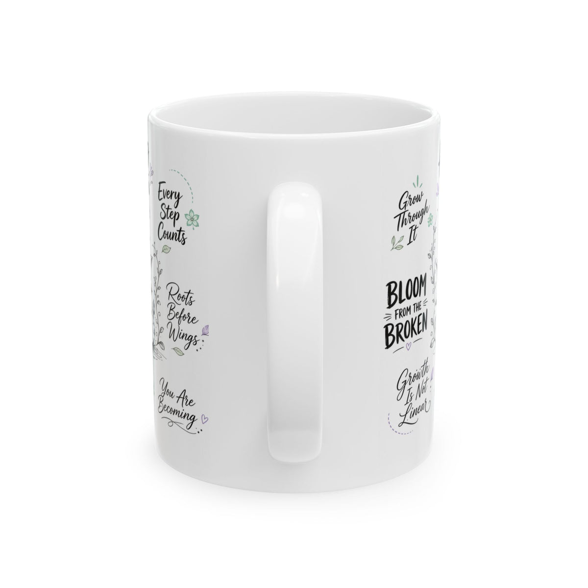 Healing & Growth Journey Mug, Trust the Process Inspirational Lotus Design