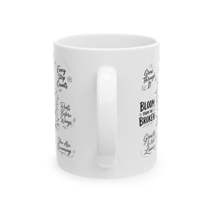 Healing & Growth Journey Mug, Trust the Process Inspirational Lotus Design