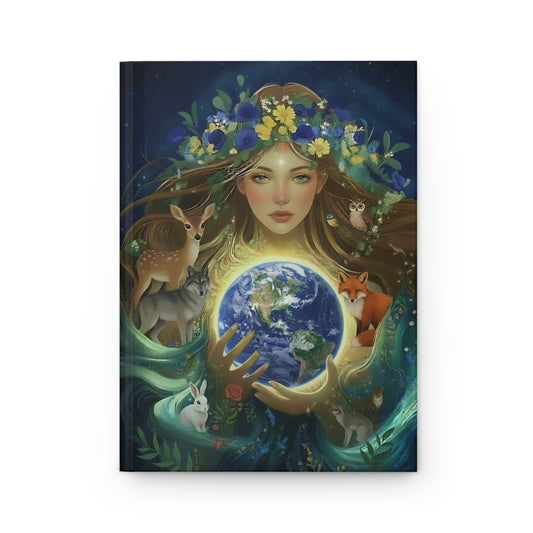 Gaia Earth Goddess Journal, Nature and Wildlife Inspired Notebook, Earth Day Journal