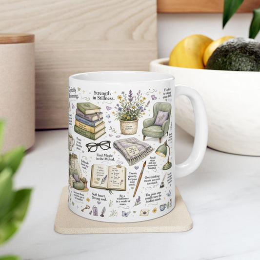 Quietly Blooming Mug, Introvert Self-Care & Slow Living Design