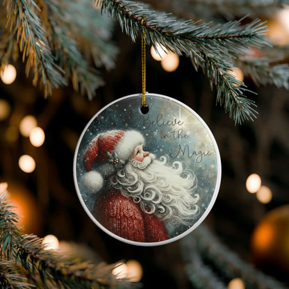 Believe in the Magic Santa Ornament, Nostalgic Christmas Keepsake