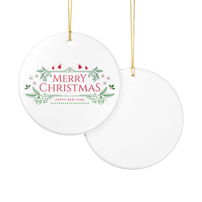Merry Christmas Ceramic Ornament, Holiday Decor, Xmas Tree Hanging, Festive Gift, New Year Decoration
