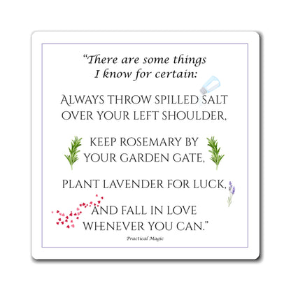 Practical Magic Quote Magnet – Always Throw Salt, Witchy Kitchen Decor