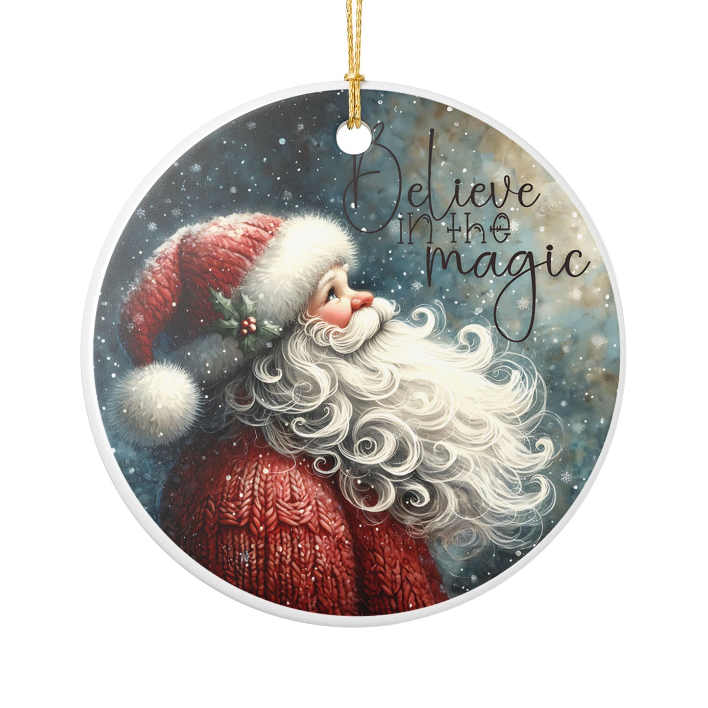 Believe in the Magic Santa Ornament, Nostalgic Christmas Keepsake
