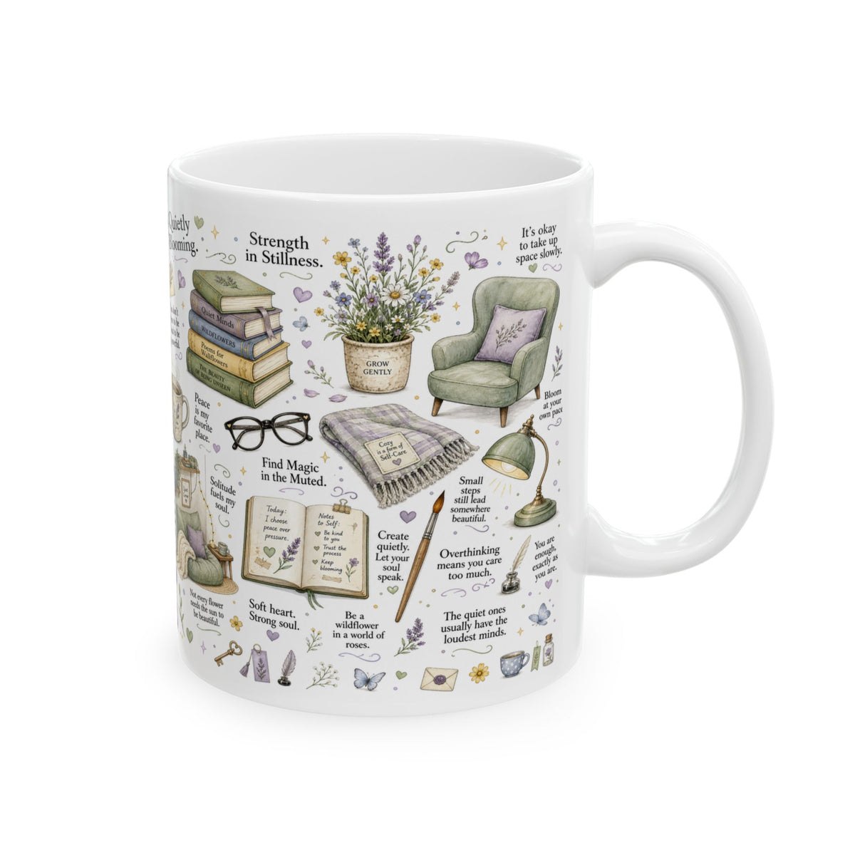 Quietly Blooming Mug, Introvert Self-Care & Slow Living Design
