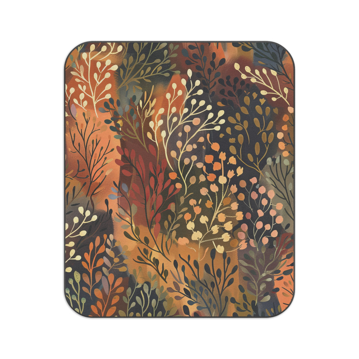 Boho Wildflower Picnic Blanket, Colorful Botanical Outdoor Blanket