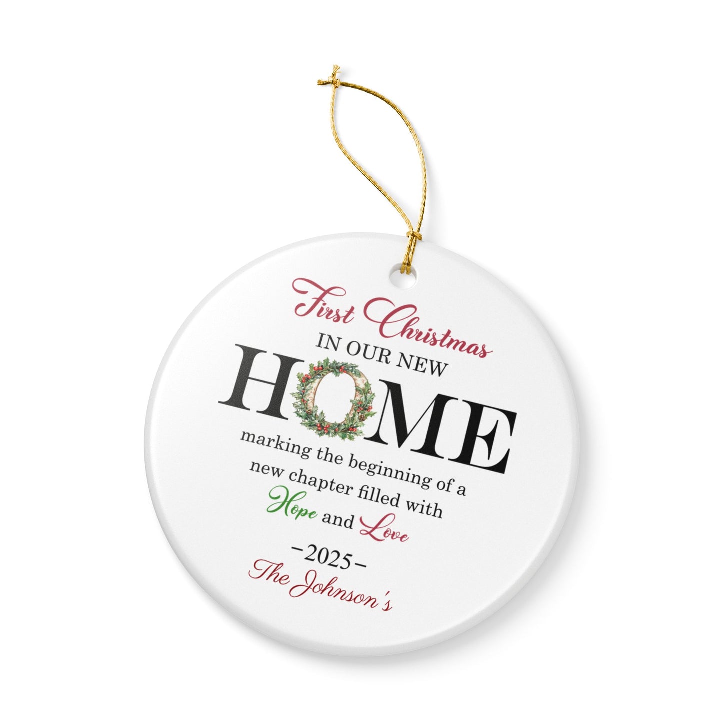 Personalized First Christmas Home Ornament, Gift for New Homeowners, Holiday Decoration for Family, Keepsake for Christmas 2025