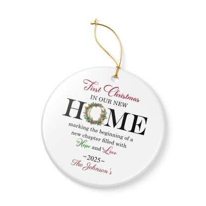 Personalized First Christmas Home Ornament, Gift for New Homeowners, Holiday Decoration for Family, Keepsake for Christmas 2025