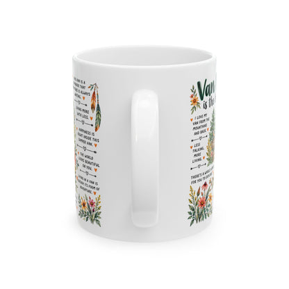 Van Life Is the Best Life Boho Camping Mug, Camper Van Adventure Mug
