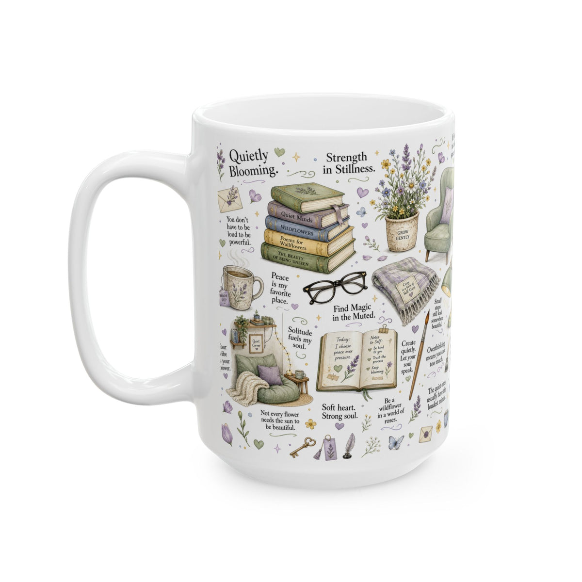 Quietly Blooming Mug, Introvert Self-Care & Slow Living Design