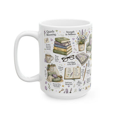 Quietly Blooming Mug, Introvert Self-Care & Slow Living Design