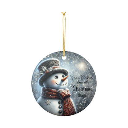 Snowflakes Dance With Christmas Magic Ornament, Snowman Holiday Keepsake