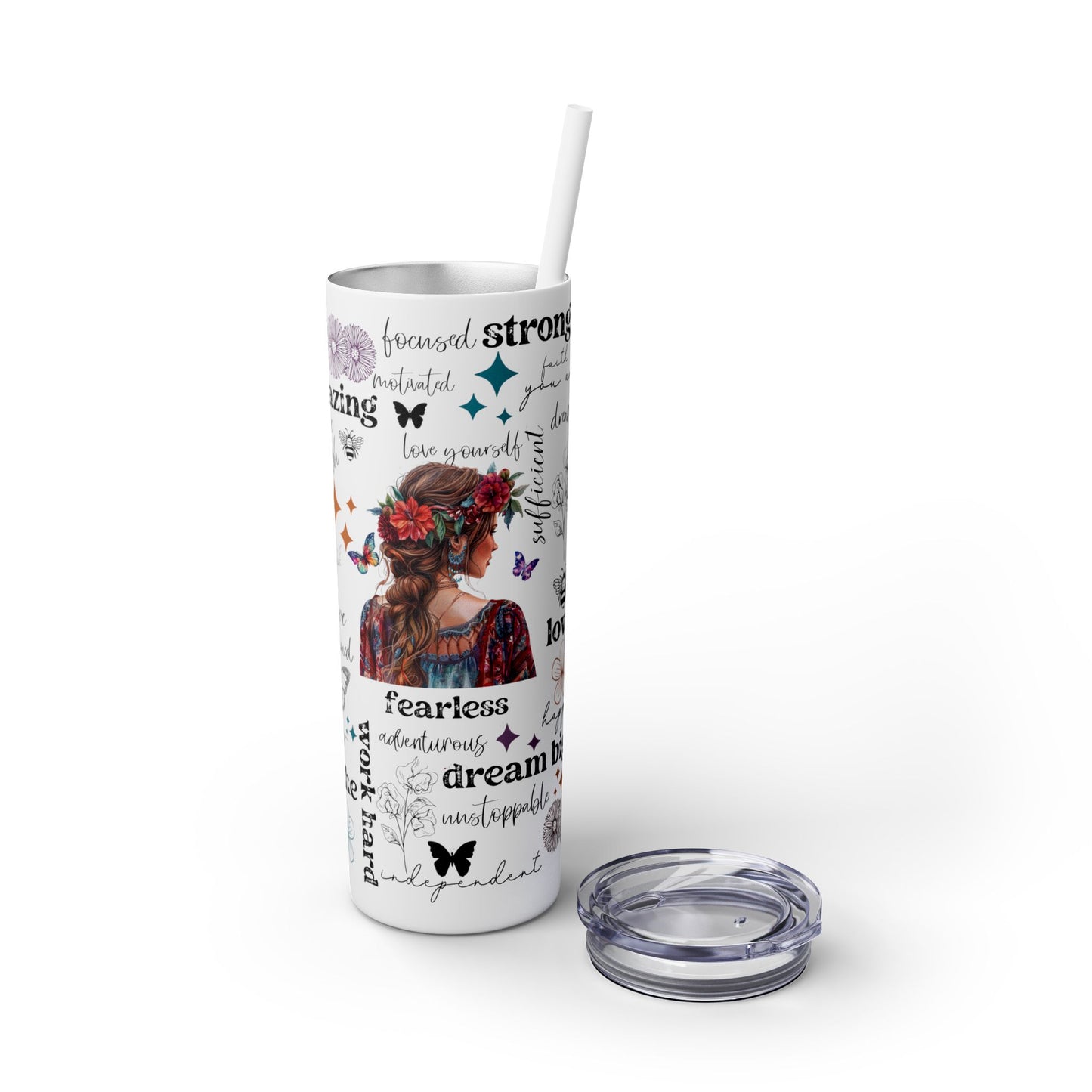 Boho Affirmation Tumbler, Empowering Bohemian Goddess Design