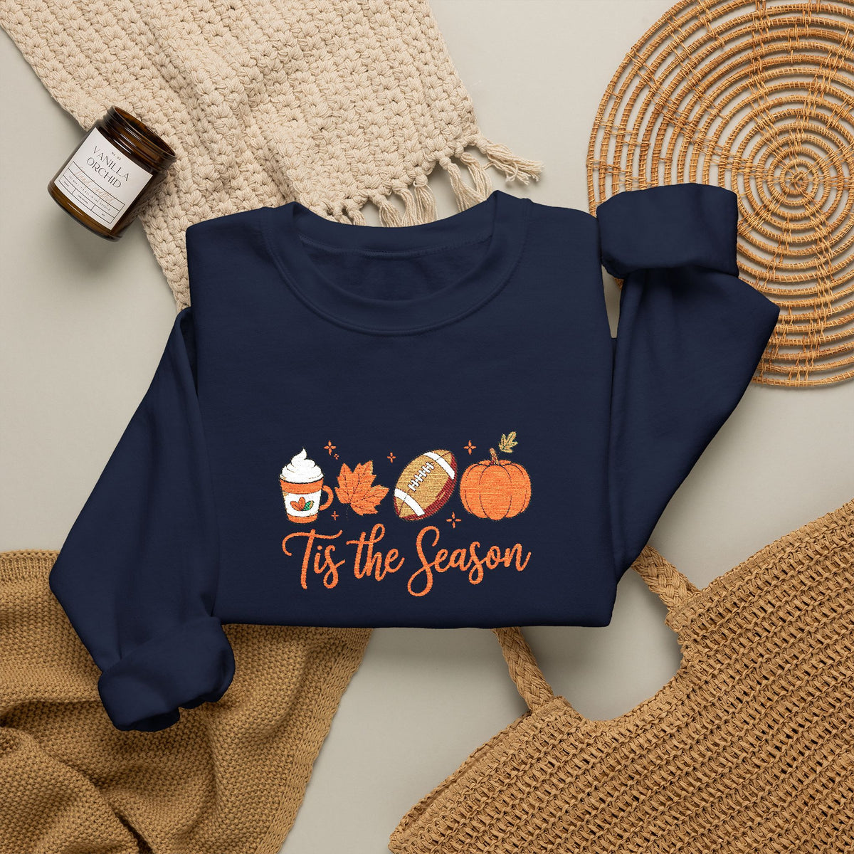 Embroidered Fall Tis The Season Sweatshirt
