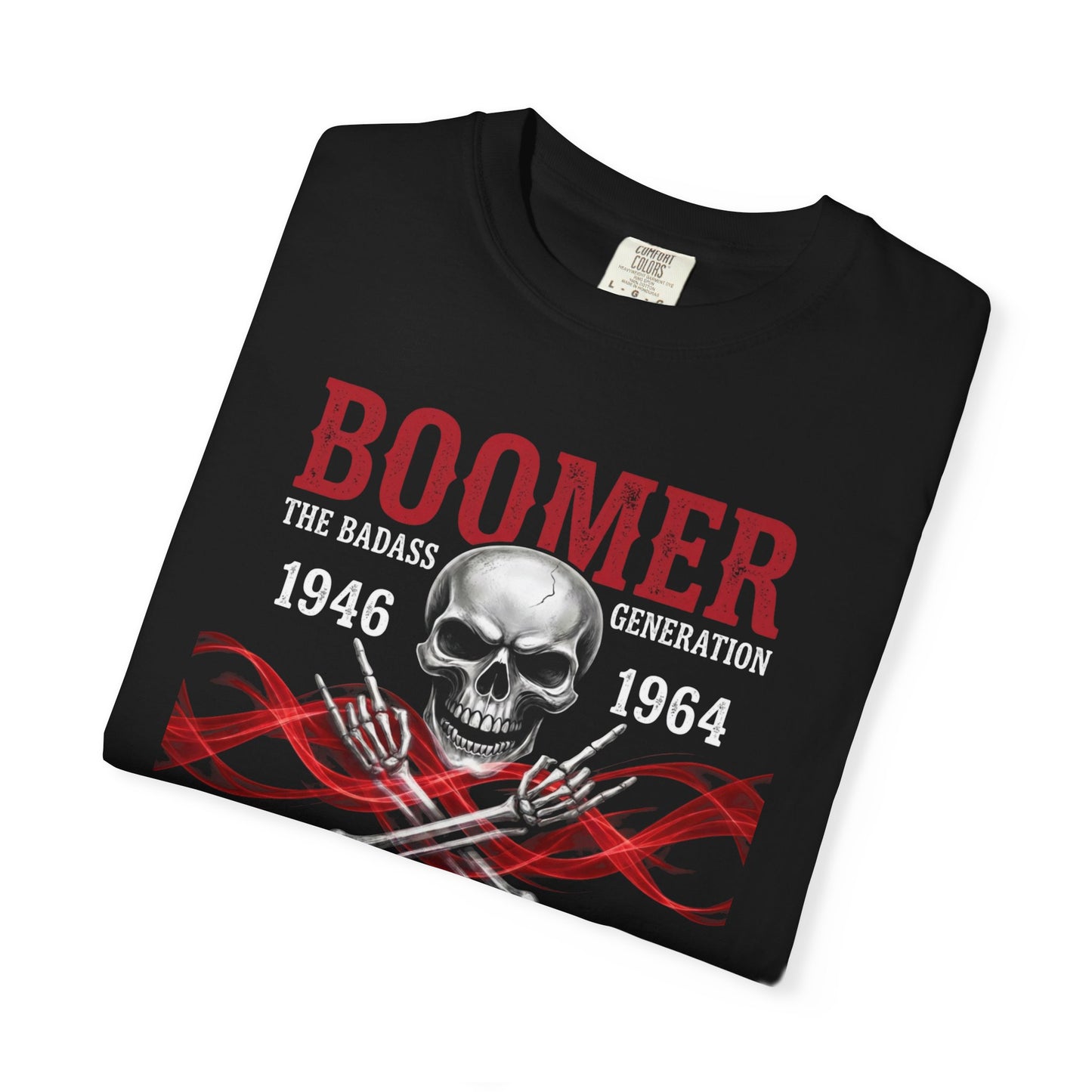 Boomer The Badass Generation 1946 to 1964 Skull T-Shirt - Red