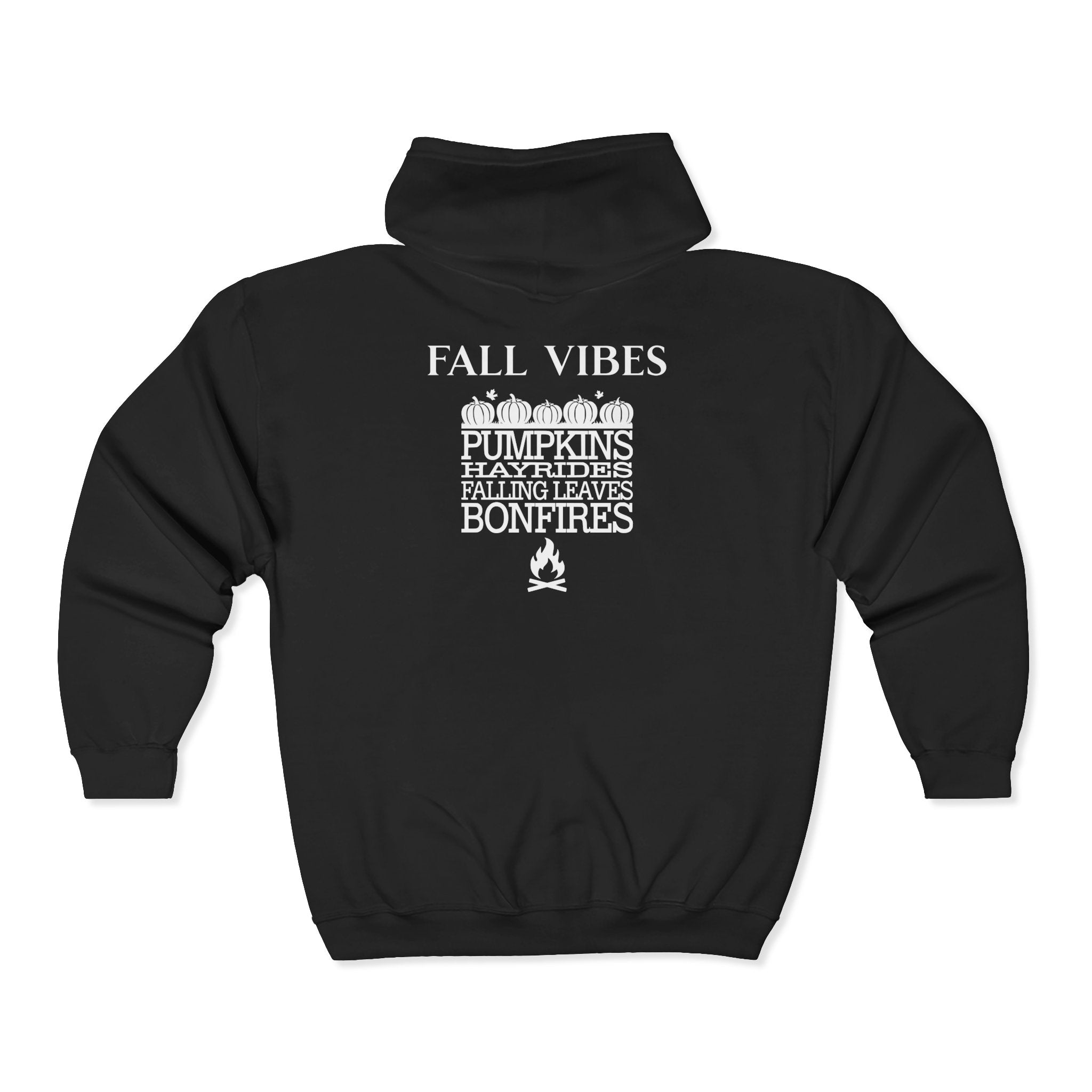 Fall Vibes Zip-Up Hoodie, Cozy Hoodie for Autumn, Fall Favorites Hoodie, Halloween Gift, Pumpkin Lover Apparel, Bonfire Ready, Thanksgiving Hoodie