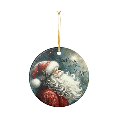 Believe in the Magic Santa Ornament, Vintage Christmas Keepsake
