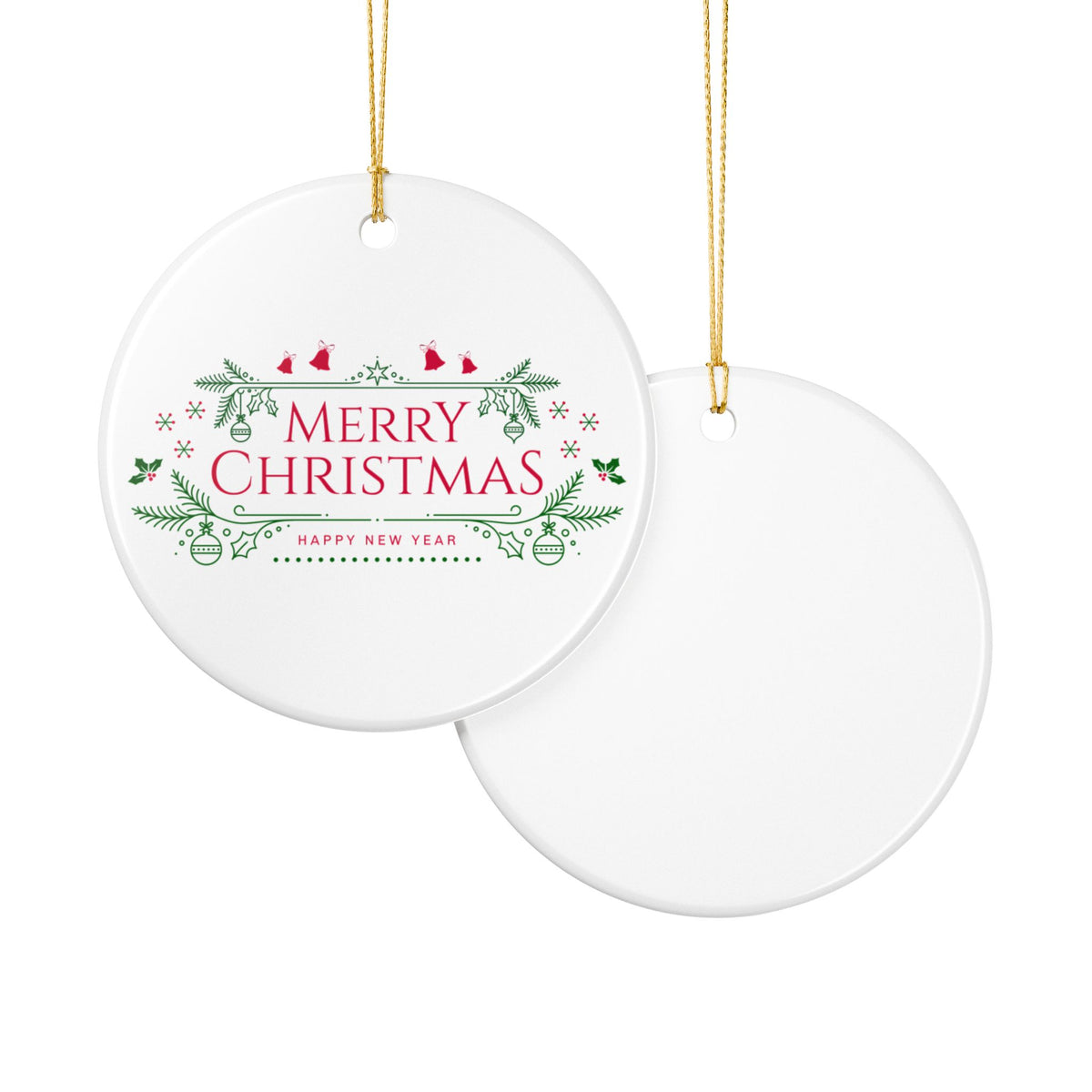 Merry Christmas Ceramic Ornament, Holiday Decor, Xmas Tree Hanging, Festive Gift, New Year Decoration