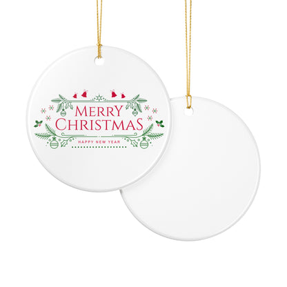 Merry Christmas Ceramic Ornament, Holiday Decor, Xmas Tree Hanging, Festive Gift, New Year Decoration