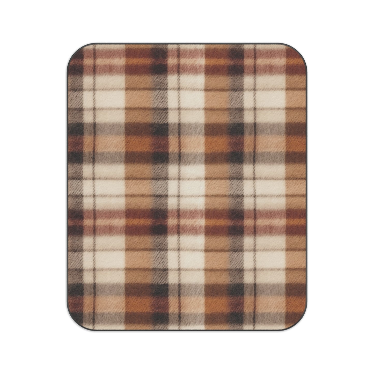 Cozy Brown Plaid Picnic Blanket, Classic Check Outdoor Blanket for Picnics & Camping