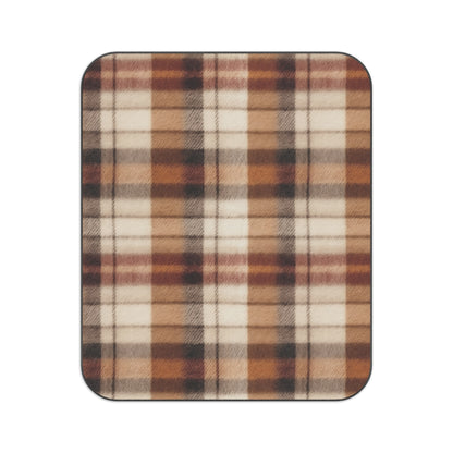 Cozy Brown Plaid Picnic Blanket, Classic Check Outdoor Blanket for Picnics & Camping