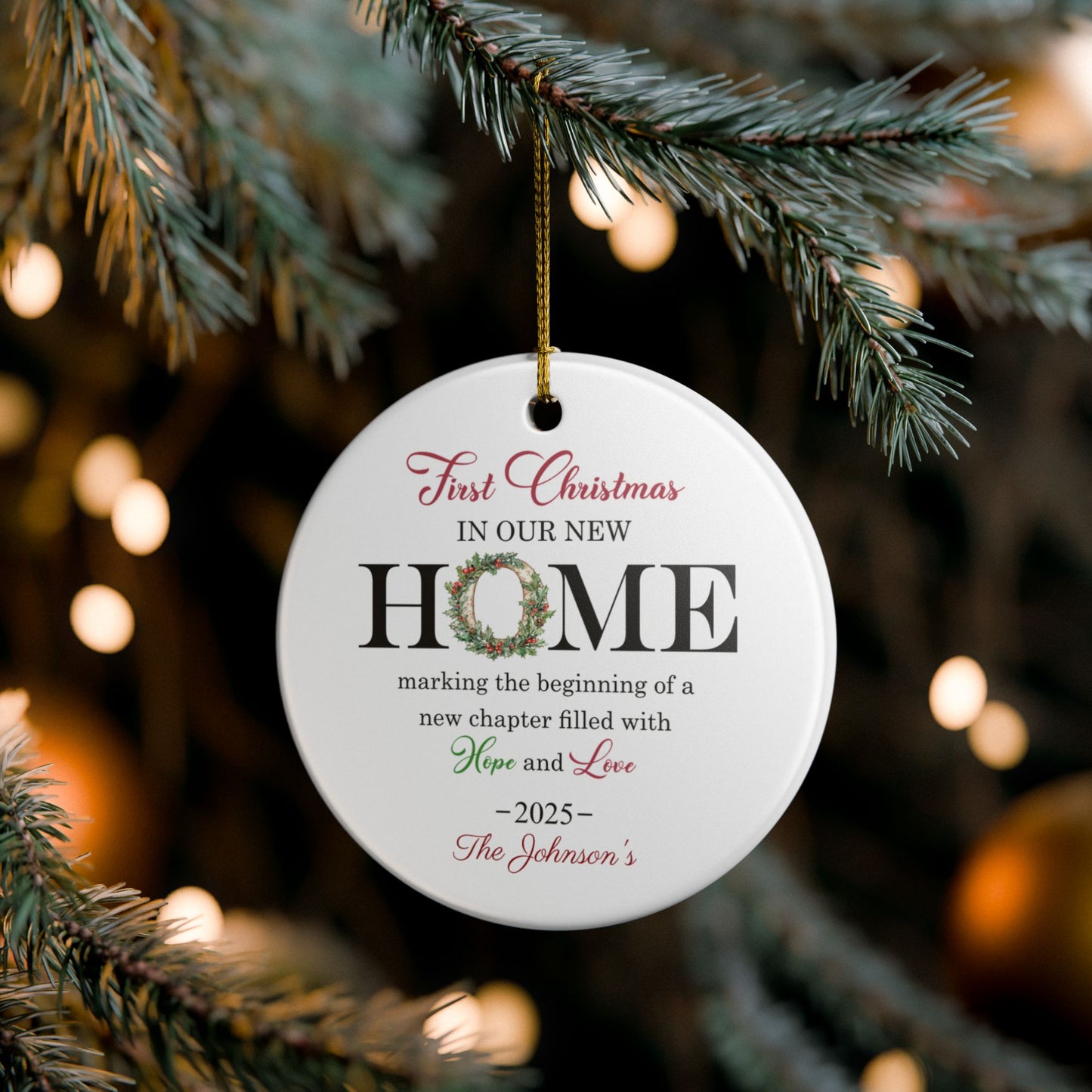 Personalized First Christmas Home Ornament, Gift for New Homeowners, Holiday Decoration for Family, Keepsake for Christmas 2025