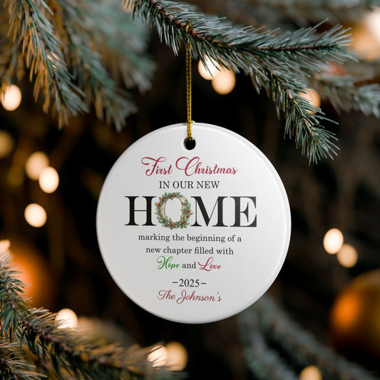 Personalized First Christmas Home Ornament, Gift for New Homeowners, Holiday Decoration for Family, Keepsake for Christmas 2025