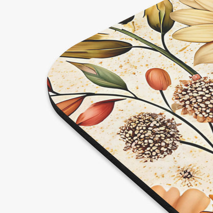Boho Wildflower Mouse Pad, Vintage Floral Design